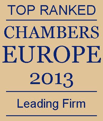 TOP RANKED - CHAMBERS EUROPE 2013 - LEADING FIRM